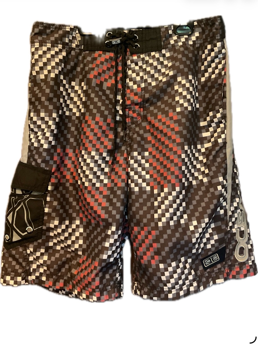 ***Ocean &Earth **  Men's Vintage 3-D checkered board board shorts